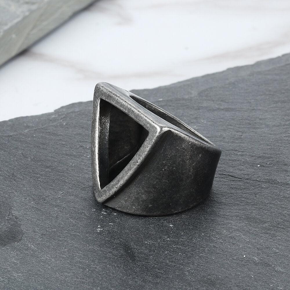 Hollow Triangle Stainless Steel Men's Ring