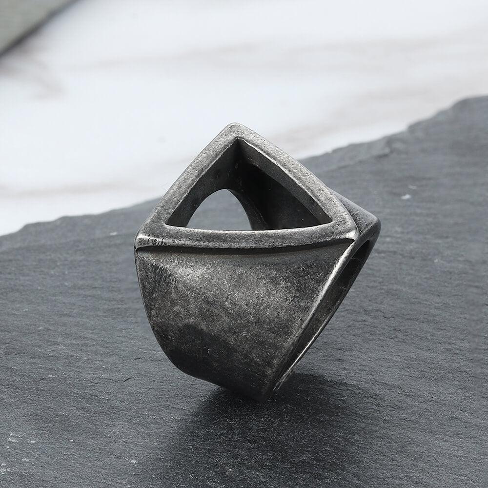 Hollow Triangle Stainless Steel Men's Ring
