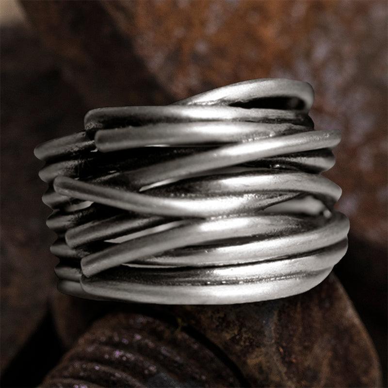 Irregular Lines Multilayer Winding Ring