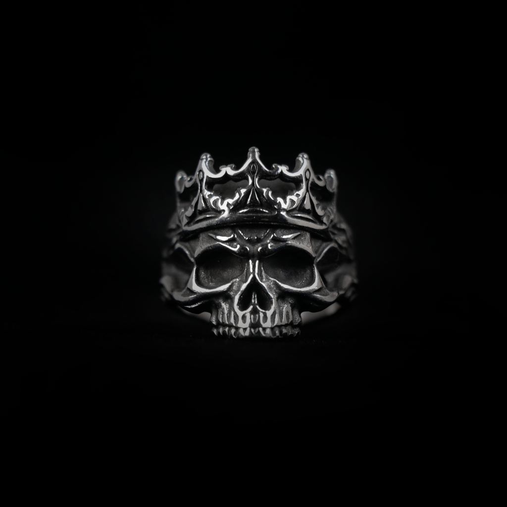 Retro Punk Crown Skull Ring