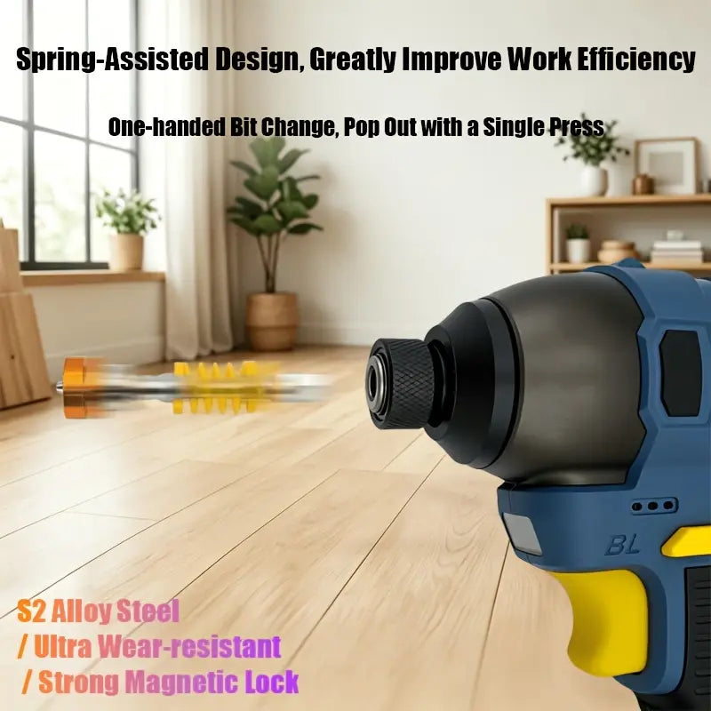Spring-Loaded Magnetic Screwdriver Bit Holder