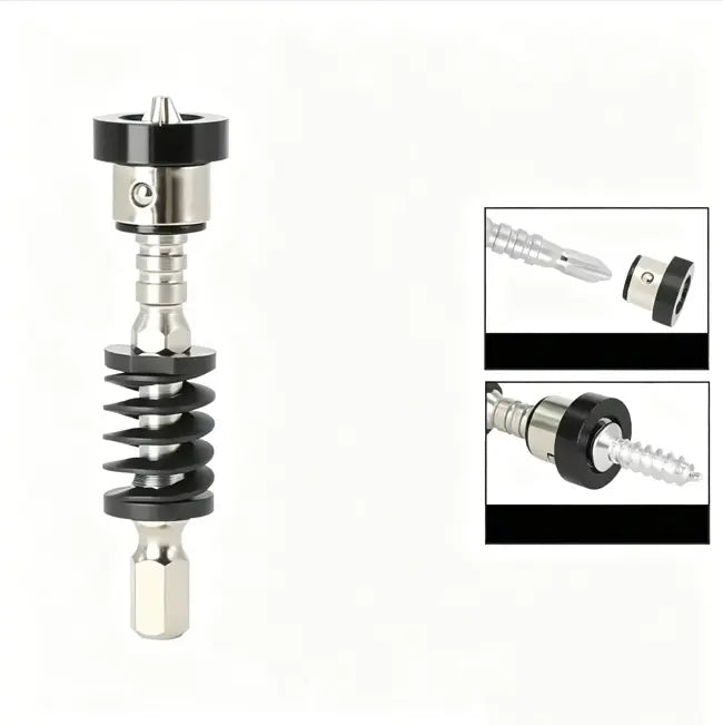 Spring-Loaded Magnetic Screwdriver Bit Holder