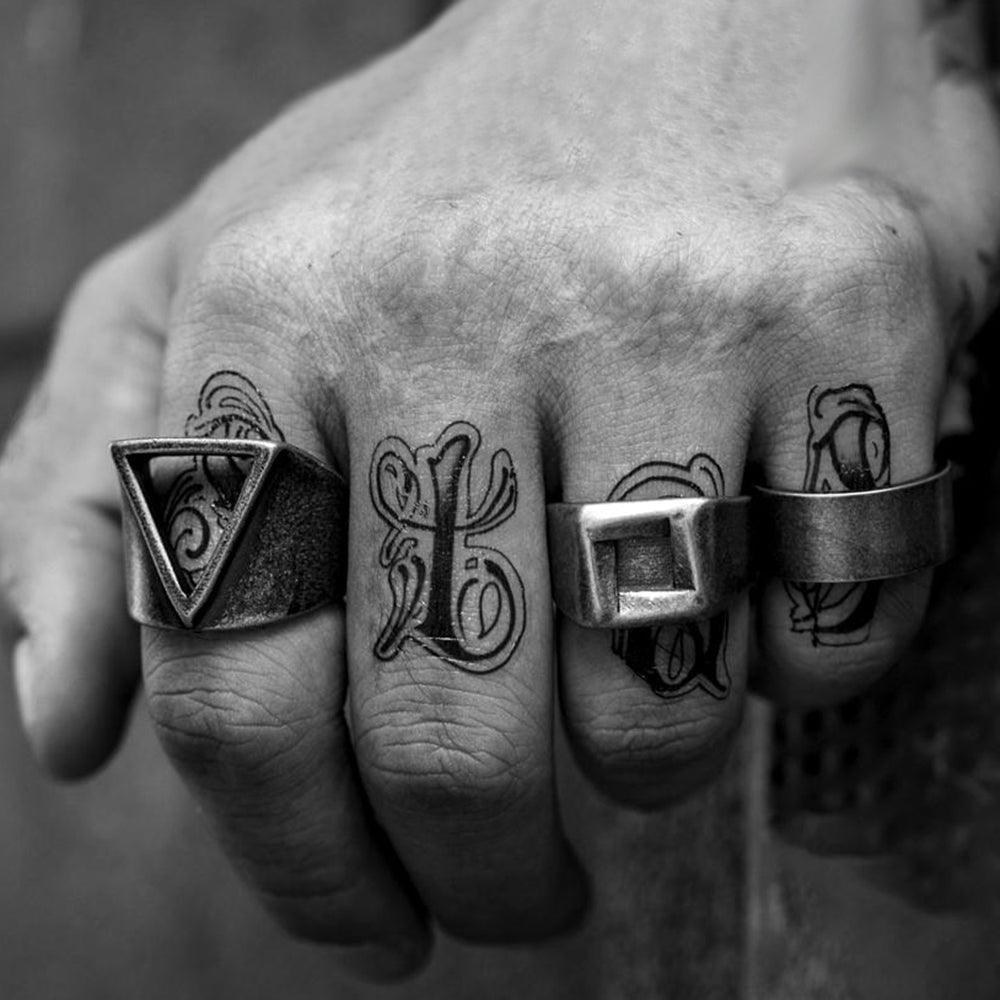 Hollow Triangle Stainless Steel Men's Ring
