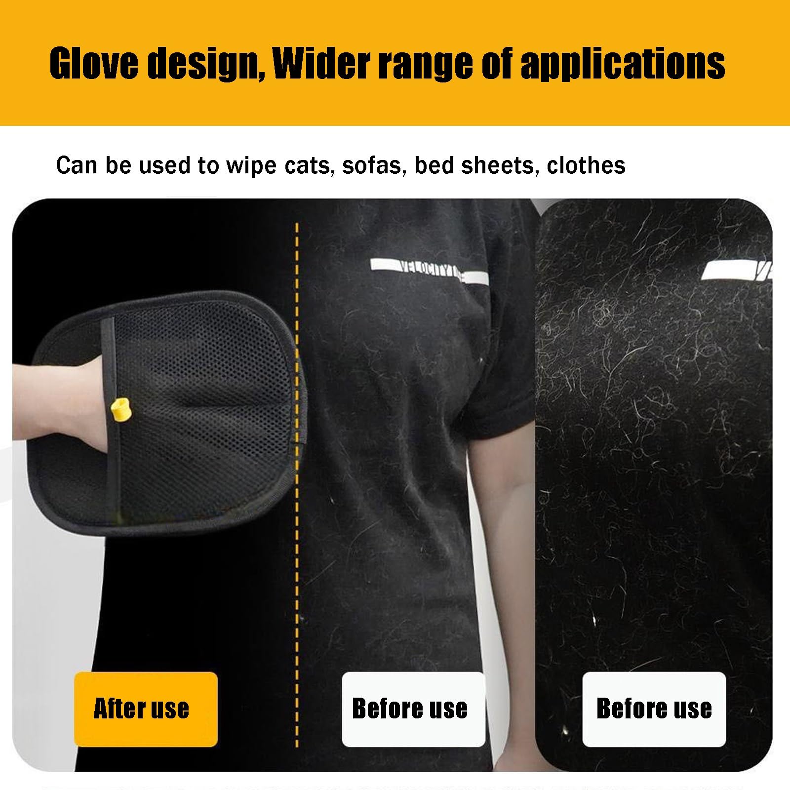 Pet hair cleaning gloves