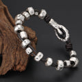 Hand-woven Silver Bead Bracelet