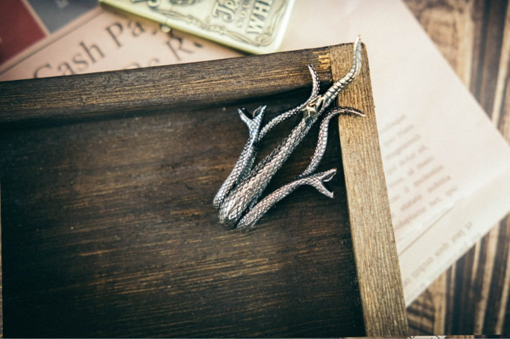 Three-Headed Snake Mamba Long Necklace