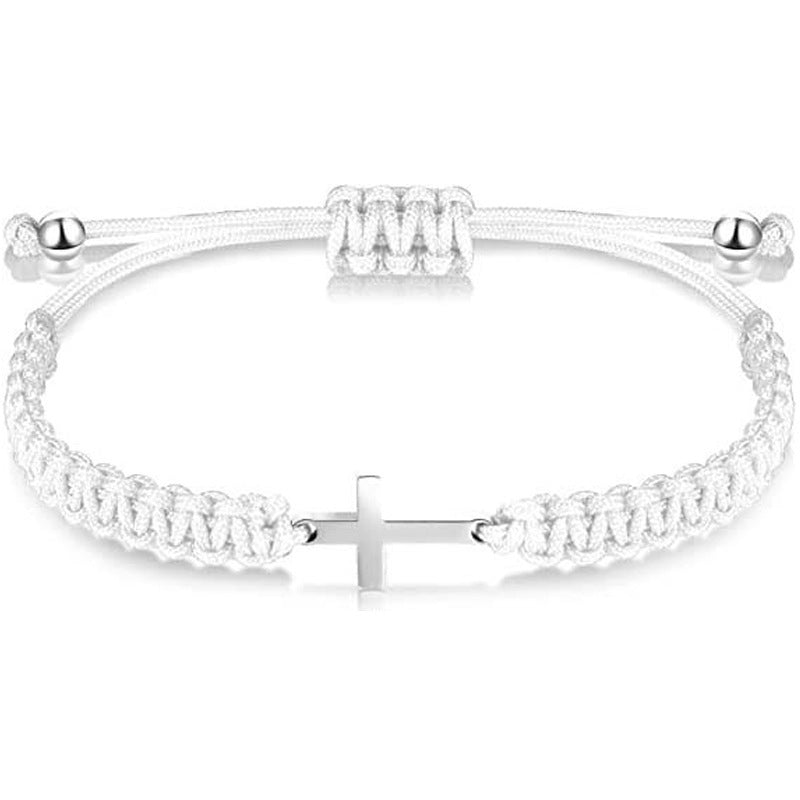 Braided Rope Cross Bracelet