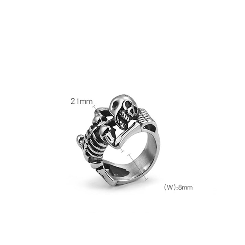 Vintage Dark Punk Skull Men's Ring