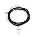Layered Braided Rope Cross Bracelet