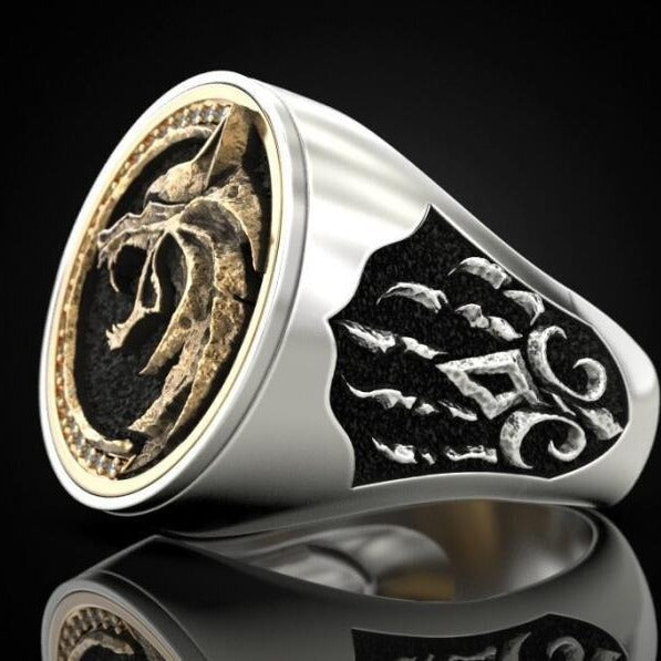Witch Hunter Wolf Head Ring