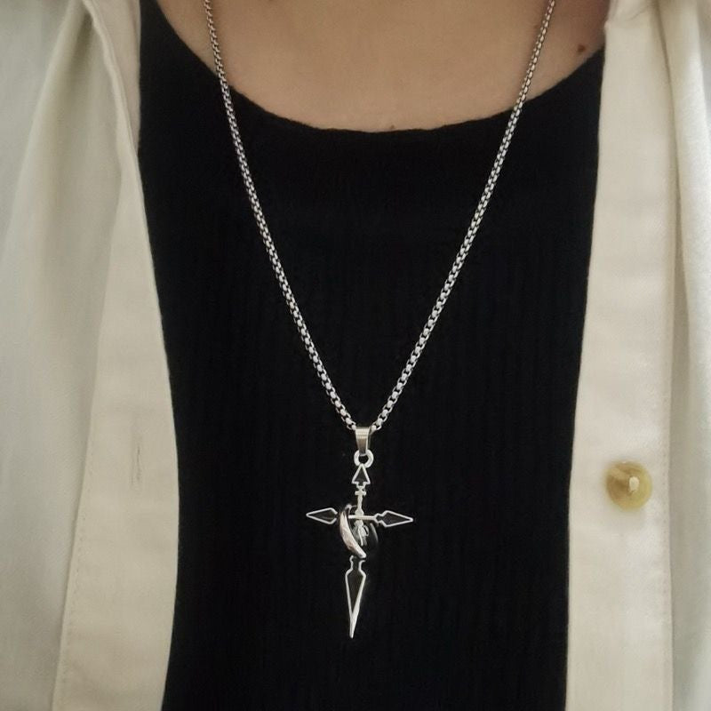 Ring Wrap Cross Necklace