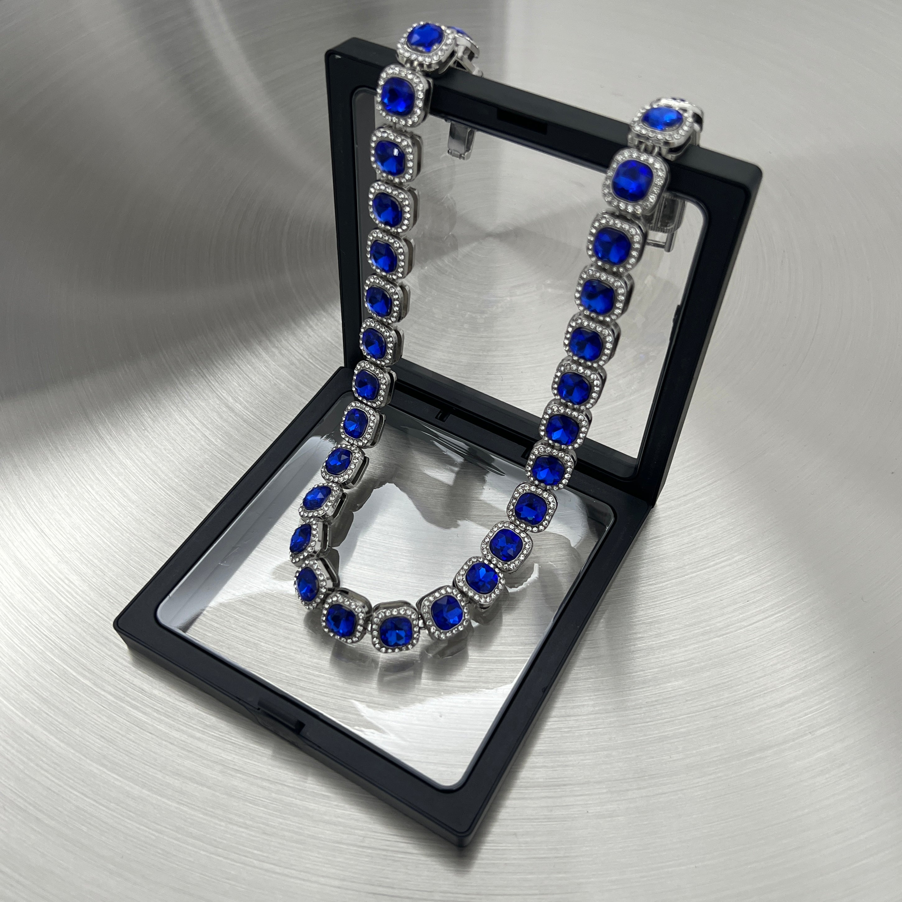 Square gemstone necklace