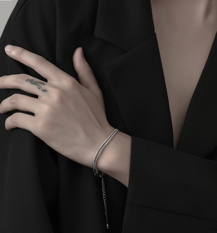 Snake bone double bracelet