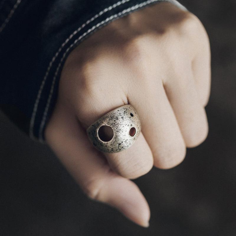 Vintage Textured Wide Cutout Ring