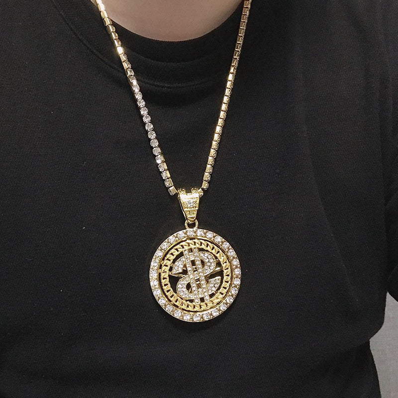 Rotatable dollar necklace