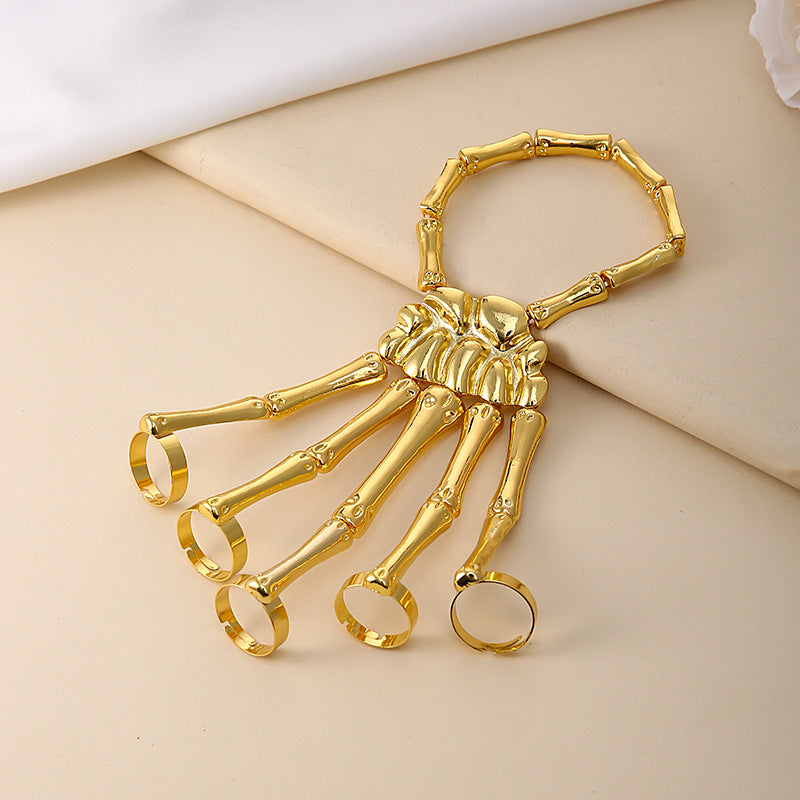 Punk skull hand bone bracelet