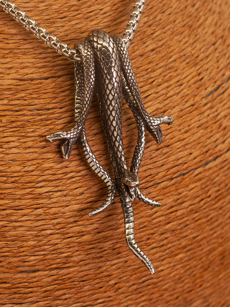 Three-Headed Snake Mamba Long Necklace