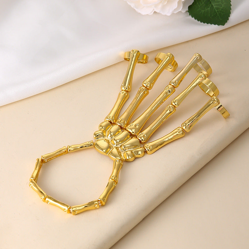 Punk skull hand bone bracelet