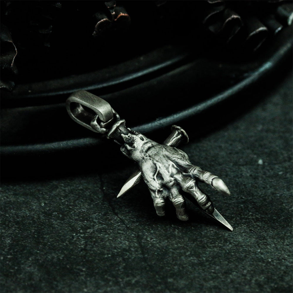 Devil's Hand Nail Cross Pendant