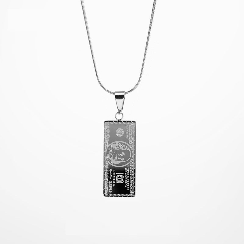 Dollar bill pendant necklace