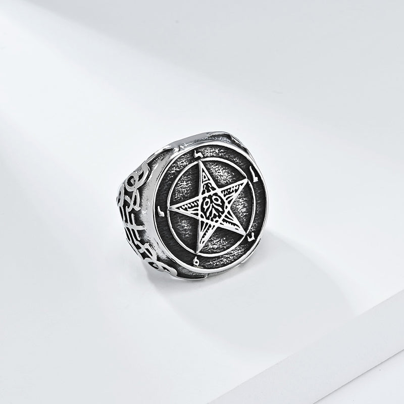 Satan's Call Pentagram Signet Ring