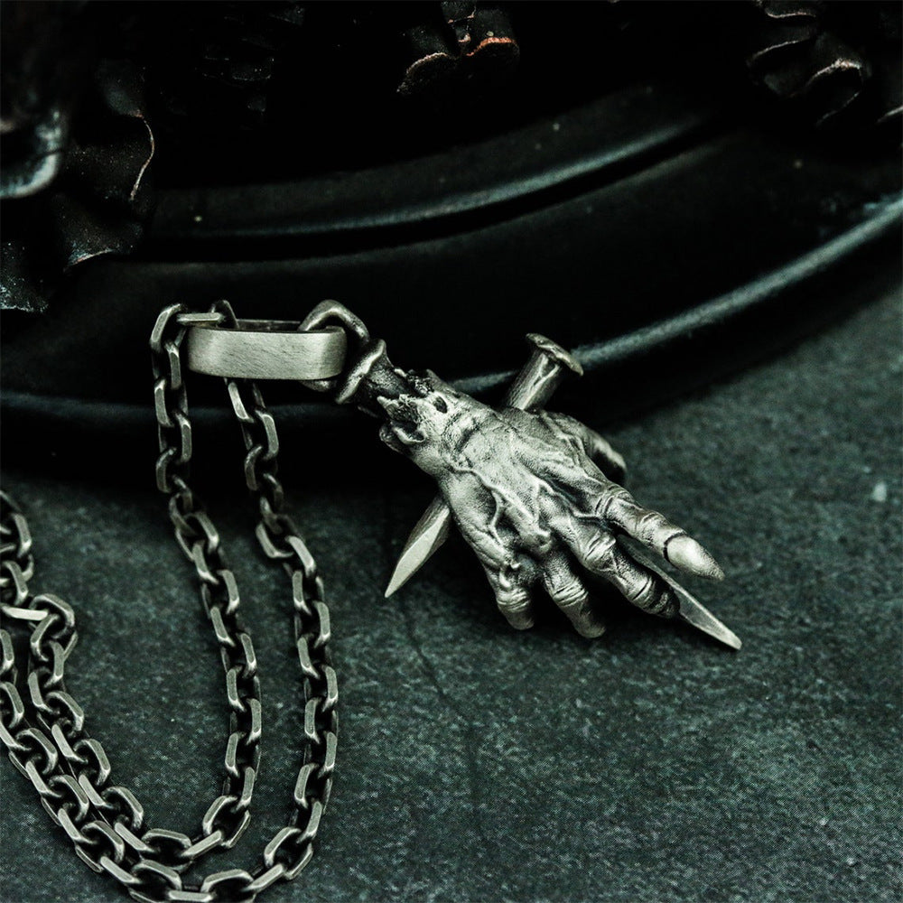 Devil's Hand Nail Cross Pendant