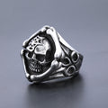 Retro motorcycle Death skull ring