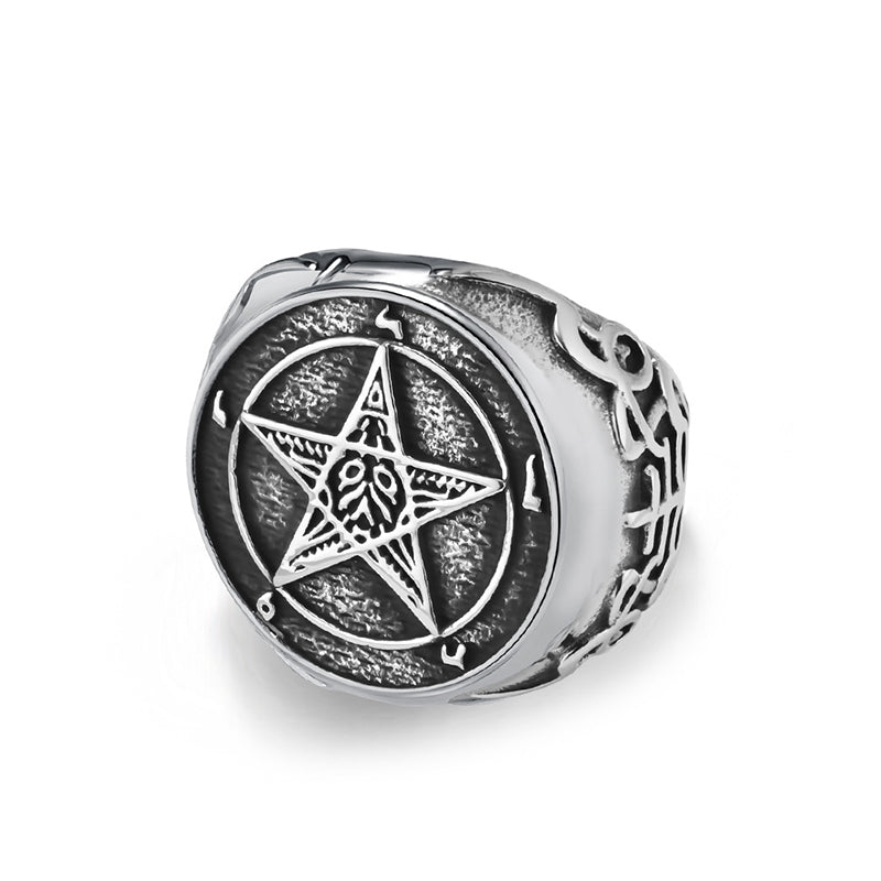 Satan's Call Pentagram Signet Ring