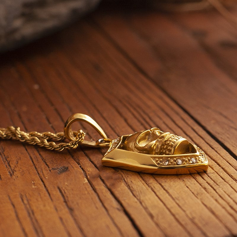 Skull Shield Pendant Necklace
