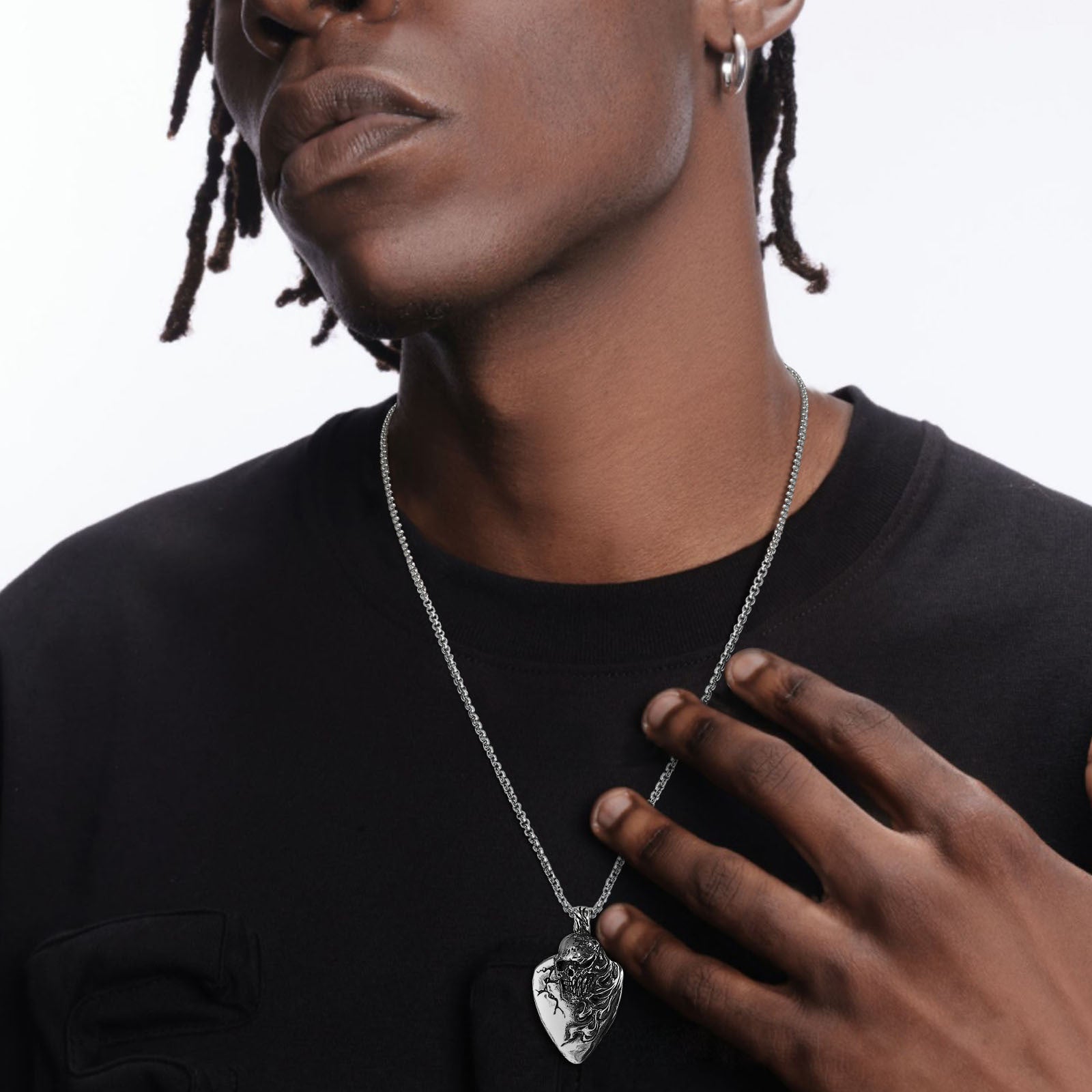Guitar String Skull Necklace