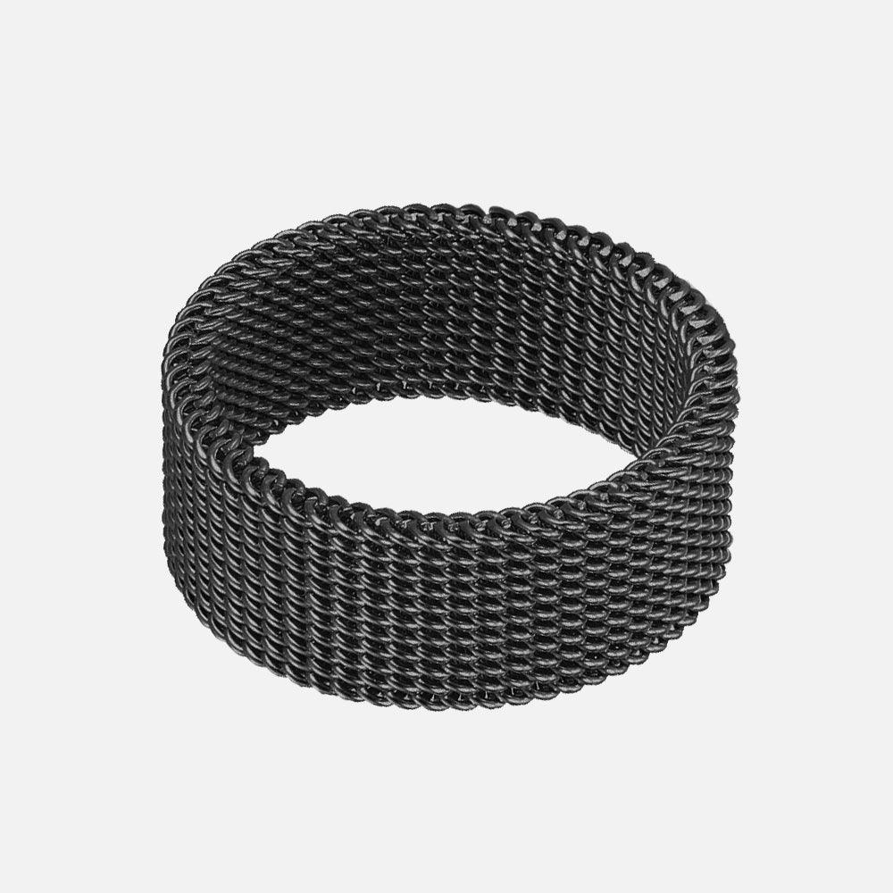 Mesh Tricolor Stainless Steel Biker Ring