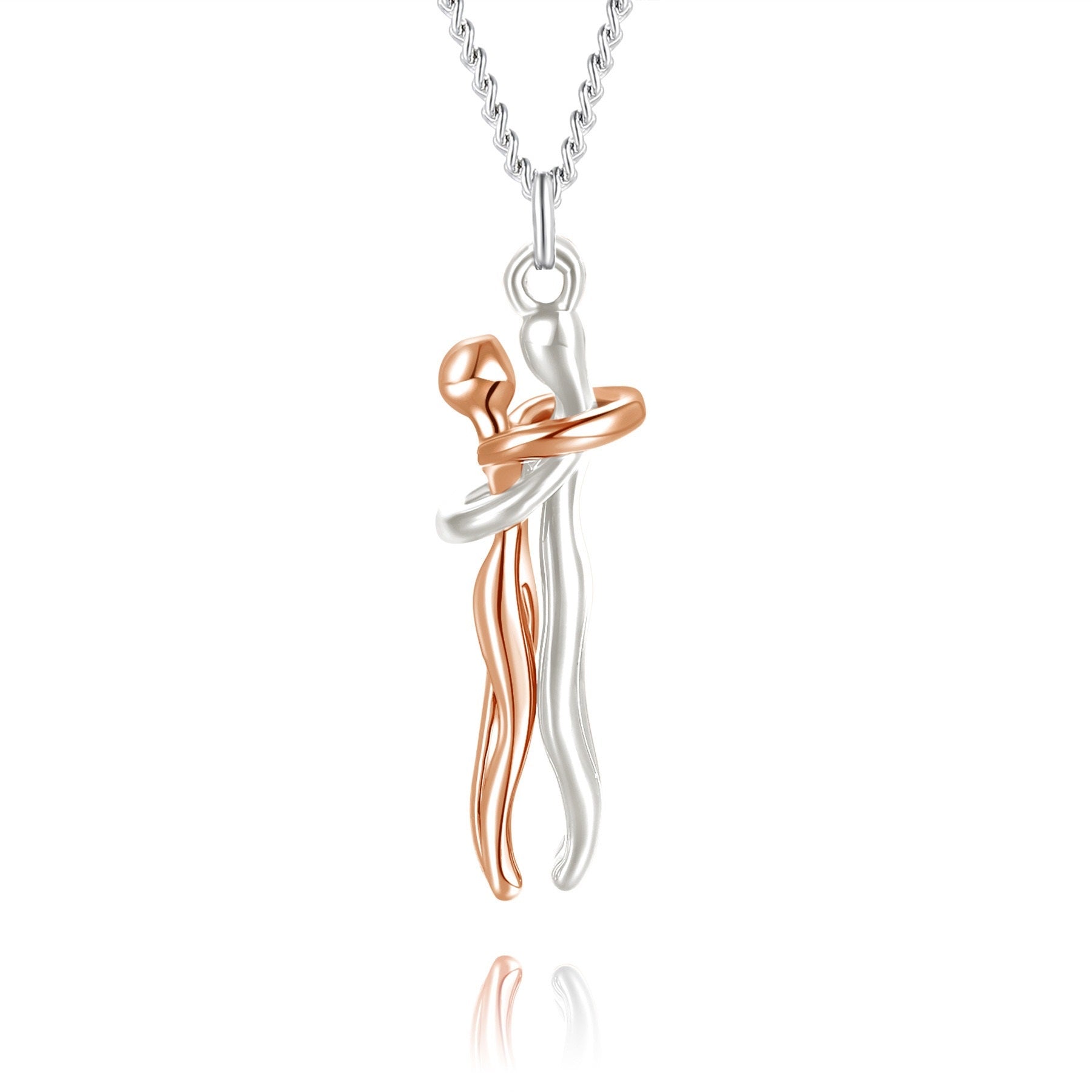 Couple Hug Pendant Necklace