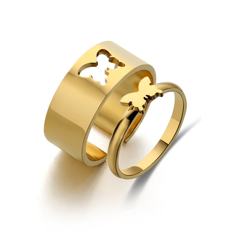 Love cross couple ring