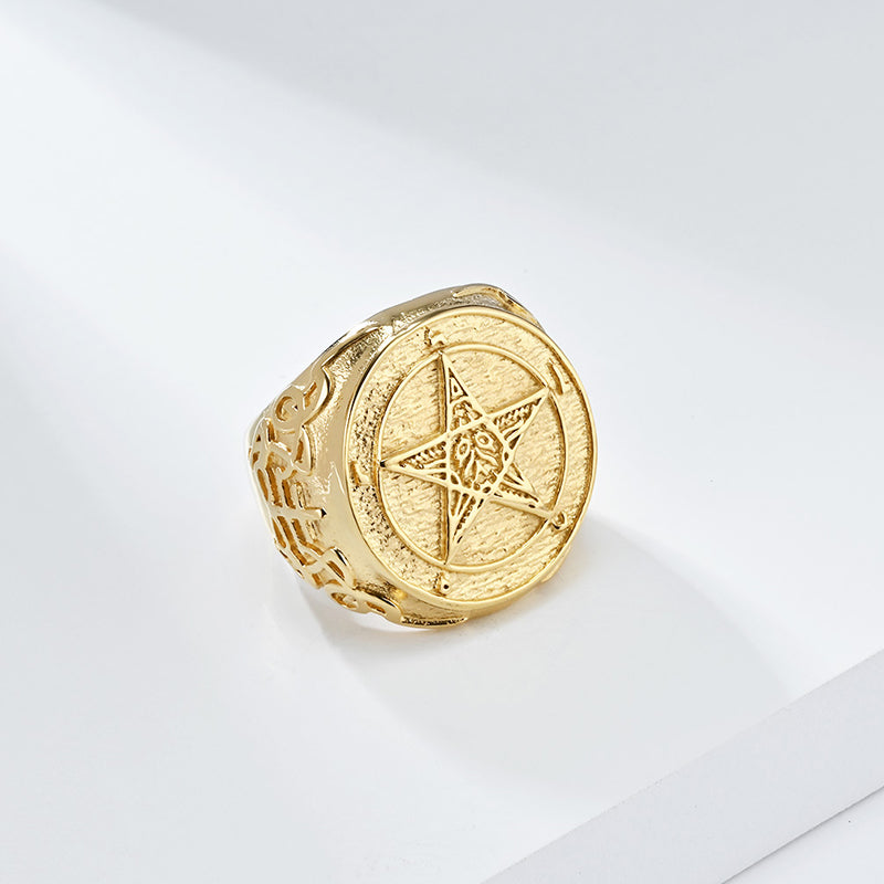 Satan's Call Pentagram Signet Ring