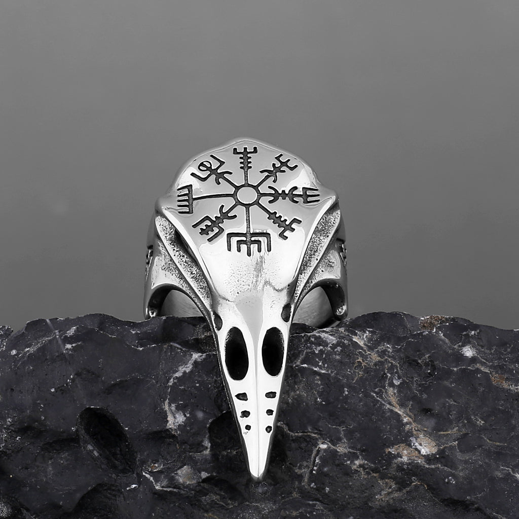 Viking Raven Skull Ring