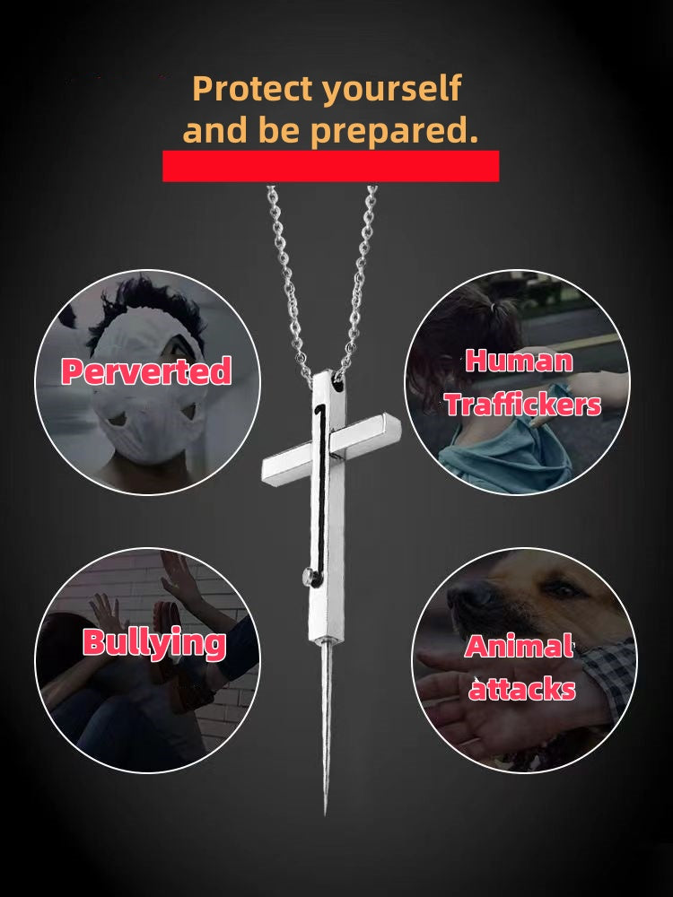 Self-Defense Cross Necklace