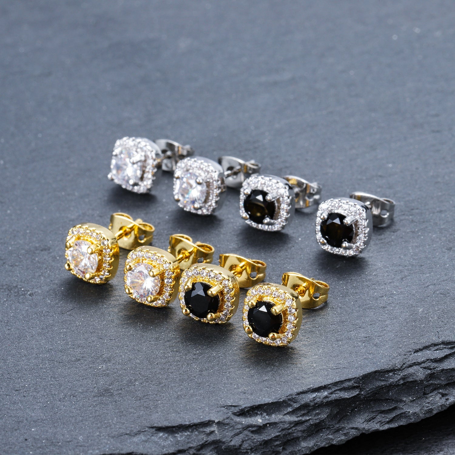 Super shiny zircon earrings