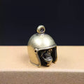 Brass skull helmet bell charm