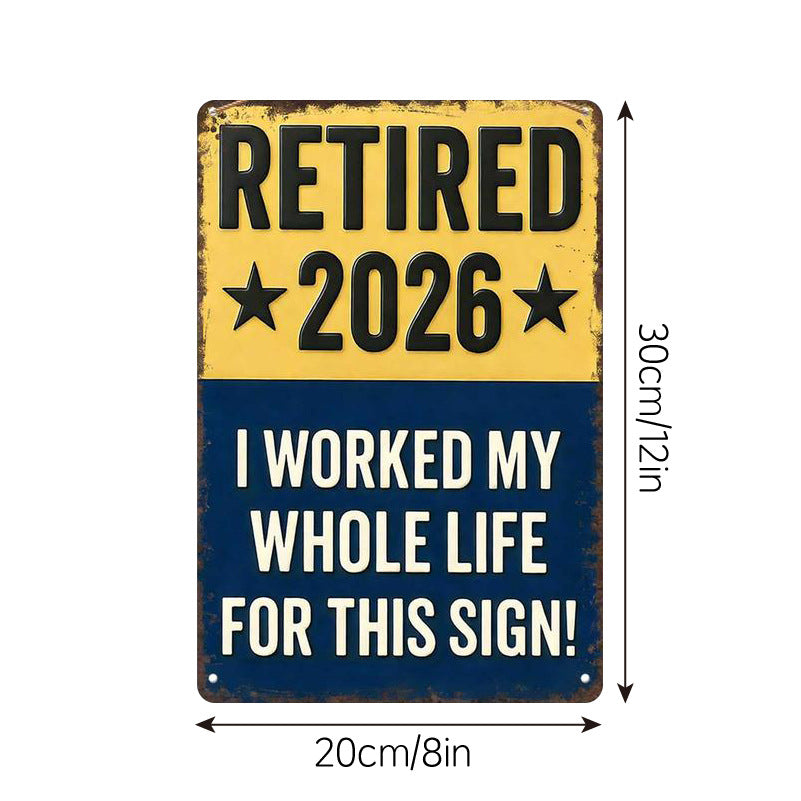 Retro aluminum and iron sheet - humorous wall decoration plaque