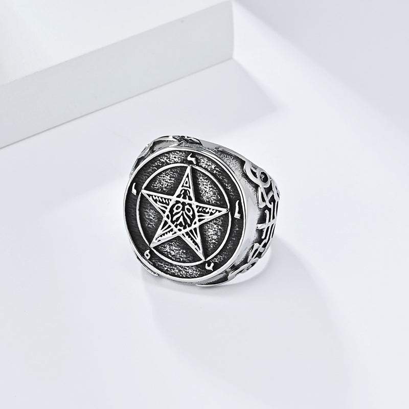 Satan's Call Pentagram Signet Ring