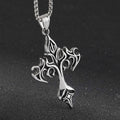 Flame Cross Pendant Necklace