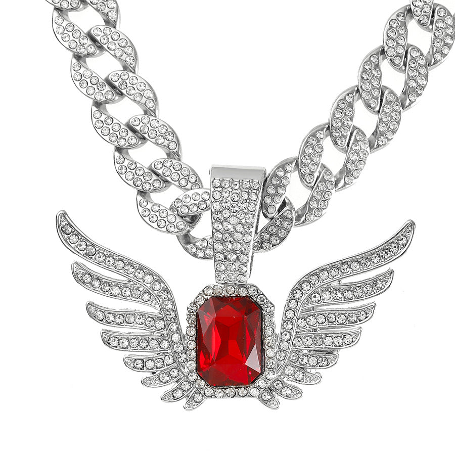 Ruby Wings Pendant Necklace