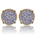 Round two-color full diamond stud earrings