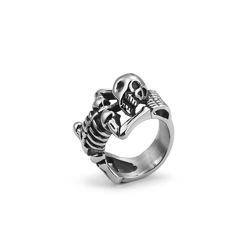 Vintage Dark Punk Skull Men's Ring