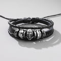 Punk skull leather bracelet