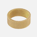 Mesh Tricolor Stainless Steel Biker Ring