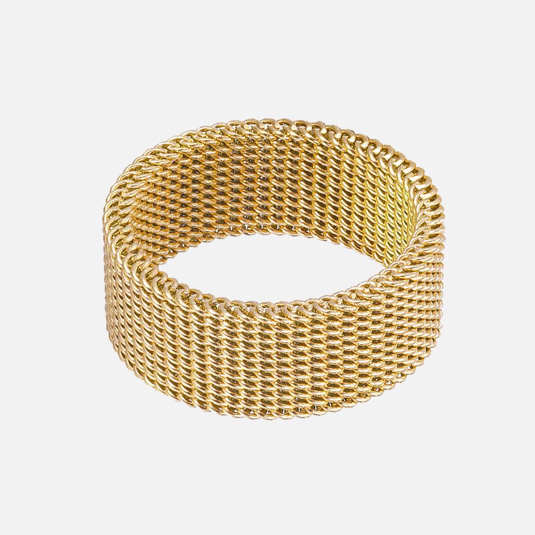 Mesh Tricolor Stainless Steel Biker Ring