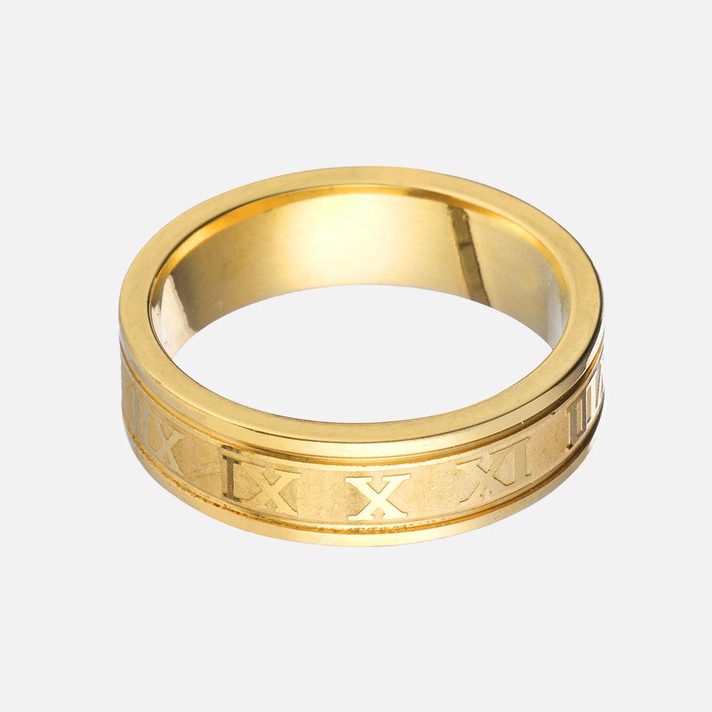 Roman Numeral Stainless Steel Ring