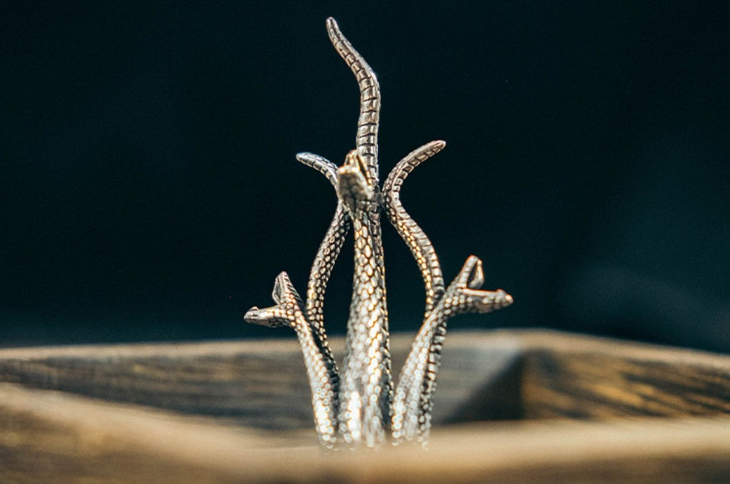Three-Headed Snake Mamba Long Necklace