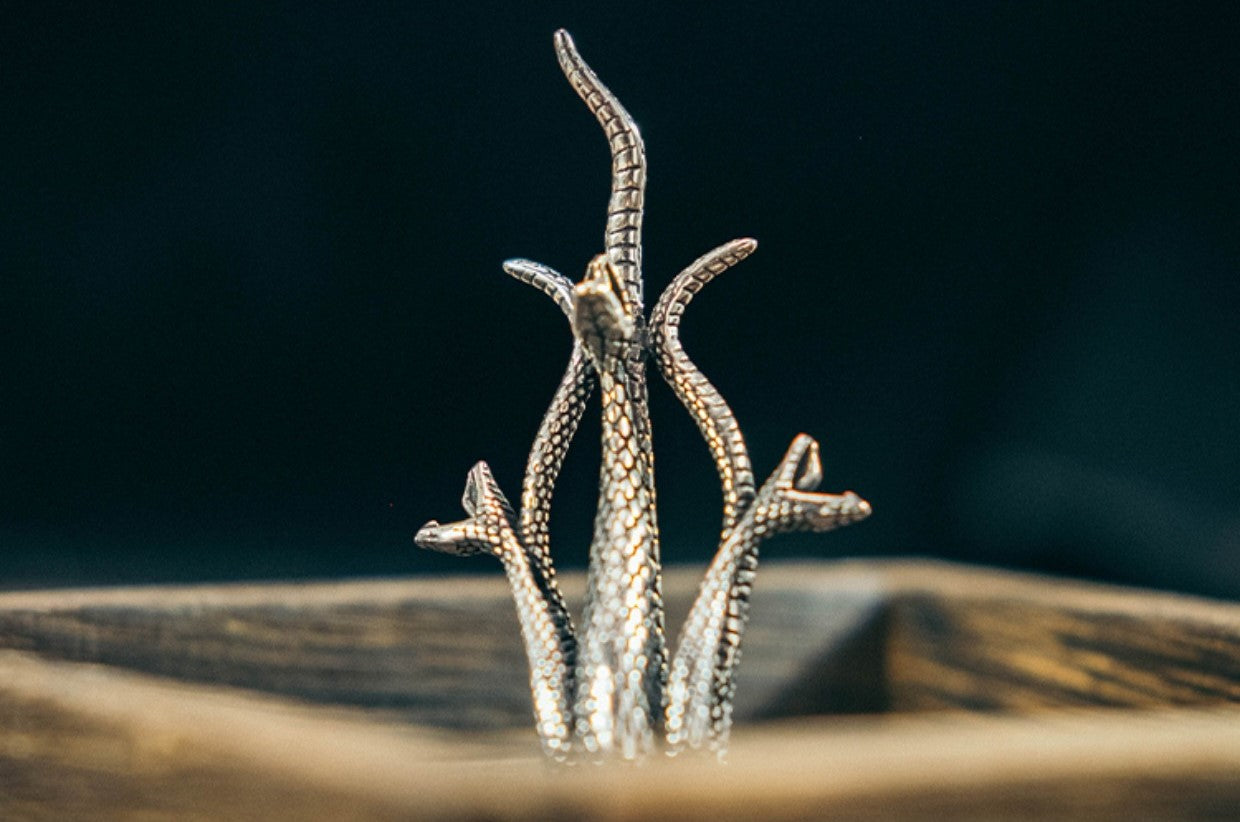 Three-Headed Snake Mamba Long Necklace